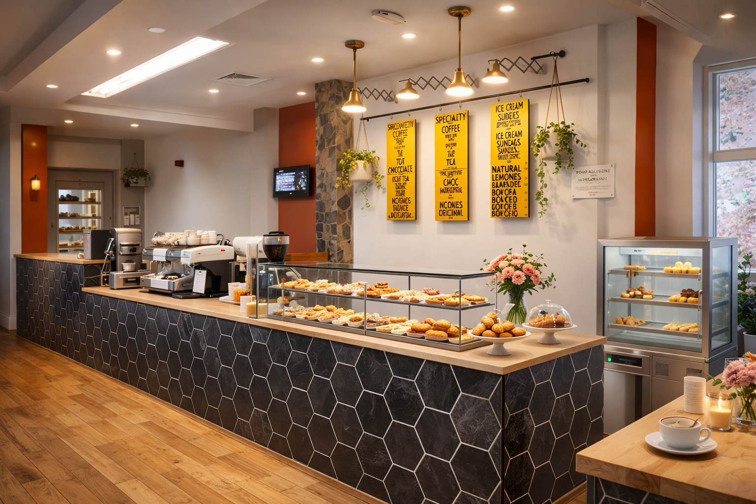Vittle Bakeshop interior with menu boards and counter